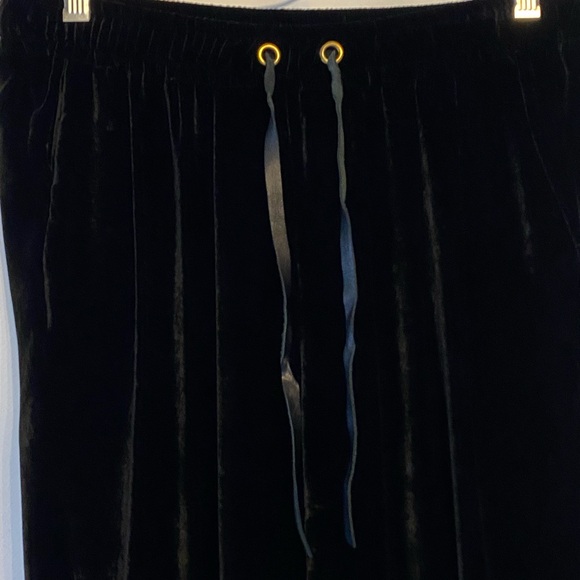 Sandro Women's Pull On Black Velvet Pants Whimsygoth Grunge Witchy Quiet Luxury - Picture 4 of 17